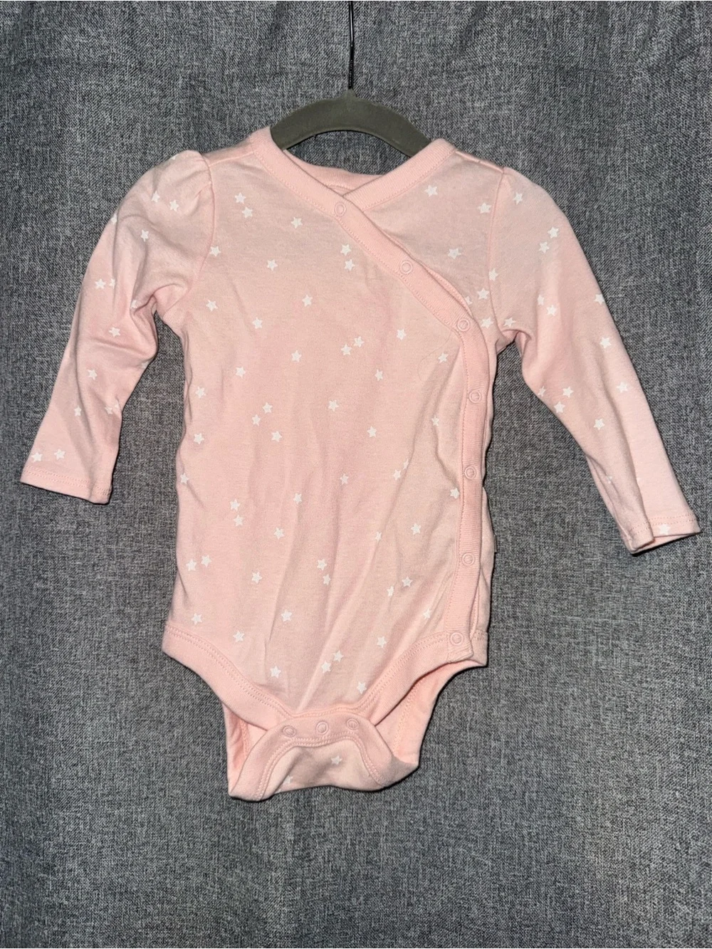 GAP Pink Star-Print Wrap One-Piece Bodysuit